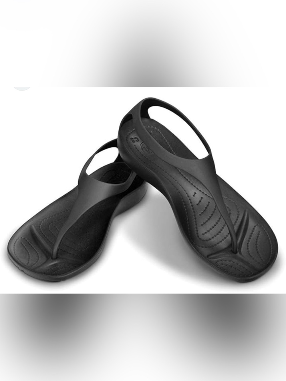 Sz 9 CROCS SEXI FLIP FLOP T-STRAP WOMENS BLACK COLOR